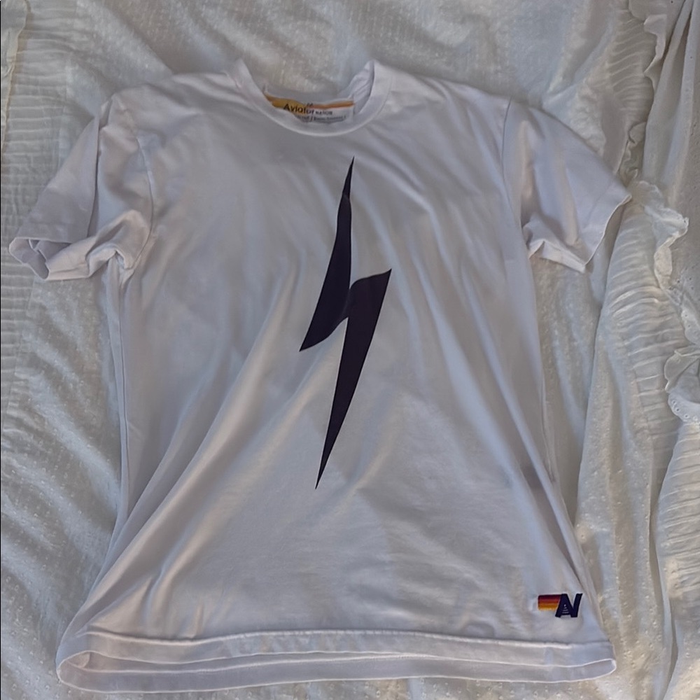 Aviator Nation White Tee with Black Design